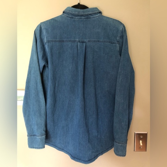 NWT LANDS’ END Sport Knit Soft Cotton Denim Blue Popover Tunic Size Small - Picture 3 of 6